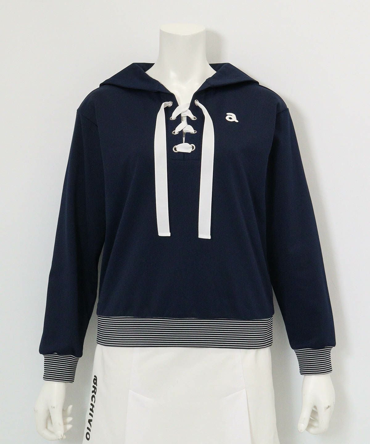 セーラーカラーUVプルオーバー(ネイビー)前