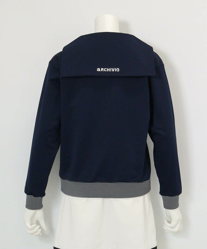 セーラーカラーUVプルオーバー(ネイビー)後ろ