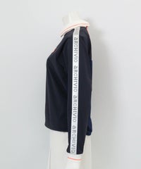 バックメッシュ冷感プルオーバー横（ネイビー）