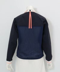 バックメッシュ冷感プルオーバー後（ネイビー）