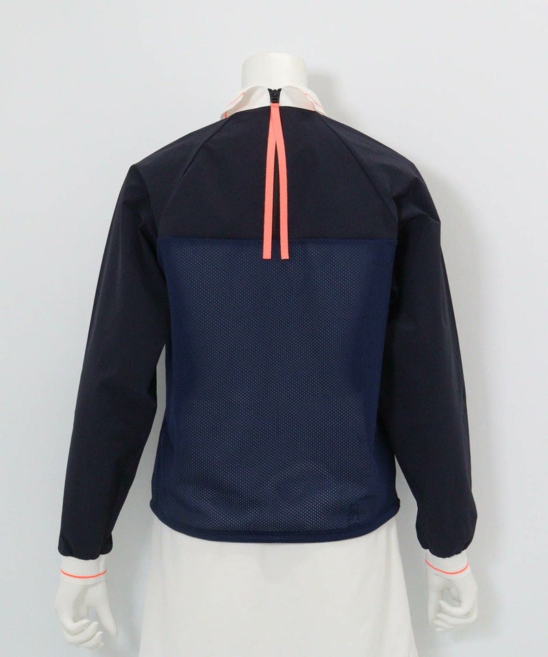 バックメッシュ冷感プルオーバー後（ネイビー）