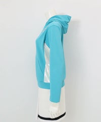 オーロララインUV速乾プルパーカー横（ターコイズブルー）