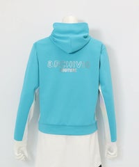 オーロララインUV速乾プルパーカー後（ターコイズブルー）