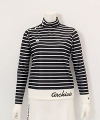 マリン釦ボーダープルオーバー（ブラック）