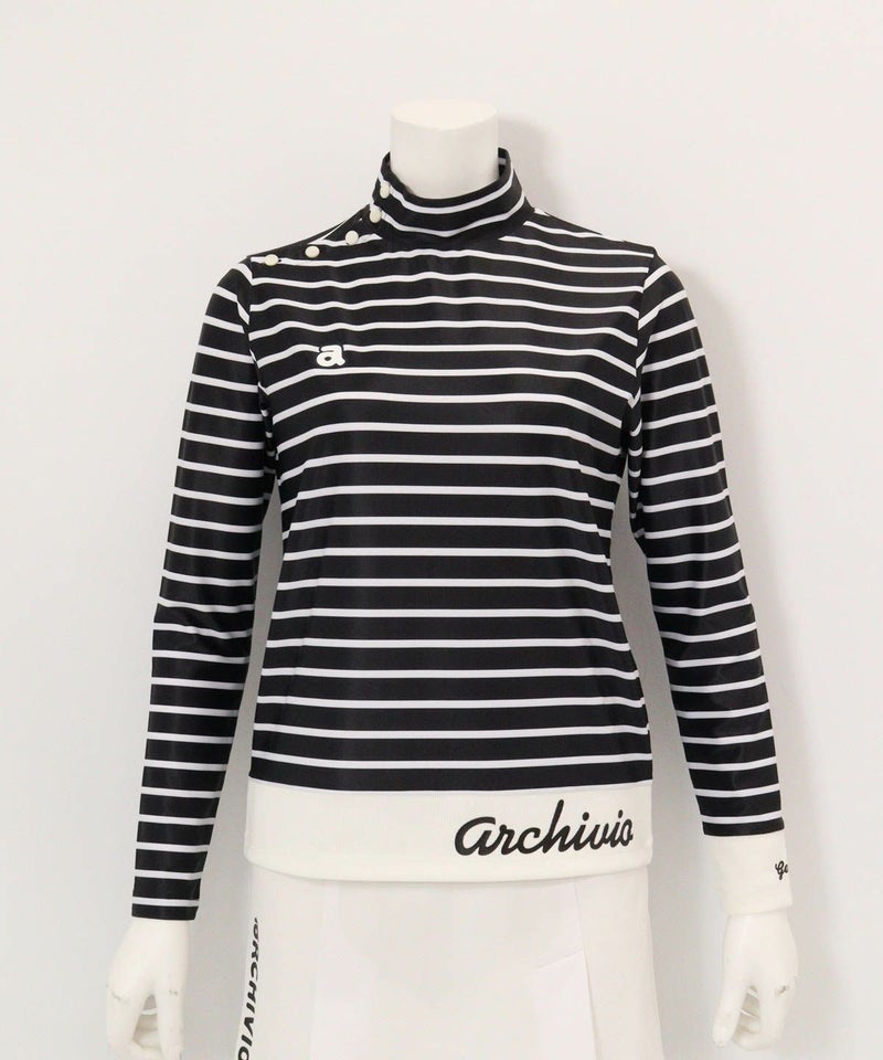 マリン釦ボーダープルオーバー（ブラック）