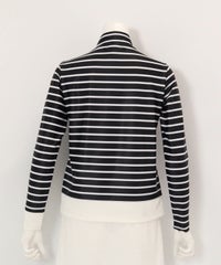 マリン釦ボーダープルオーバー後（ブラック）