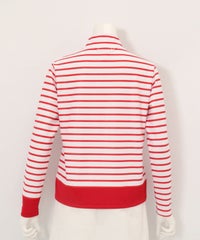 マリン釦ボーダープルオーバー後（レッド）