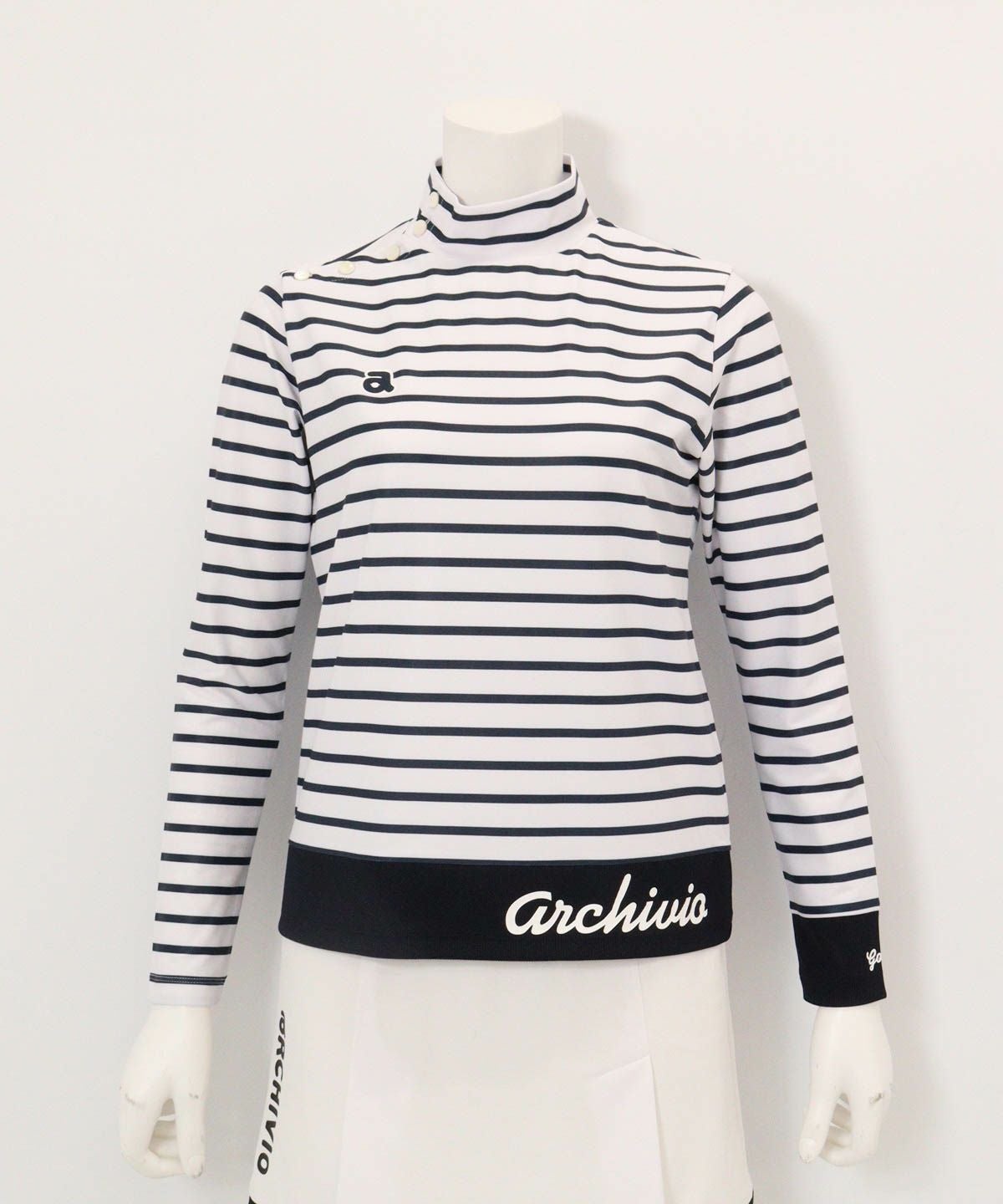 マリン釦ボーダープルオーバー（ネイビー）