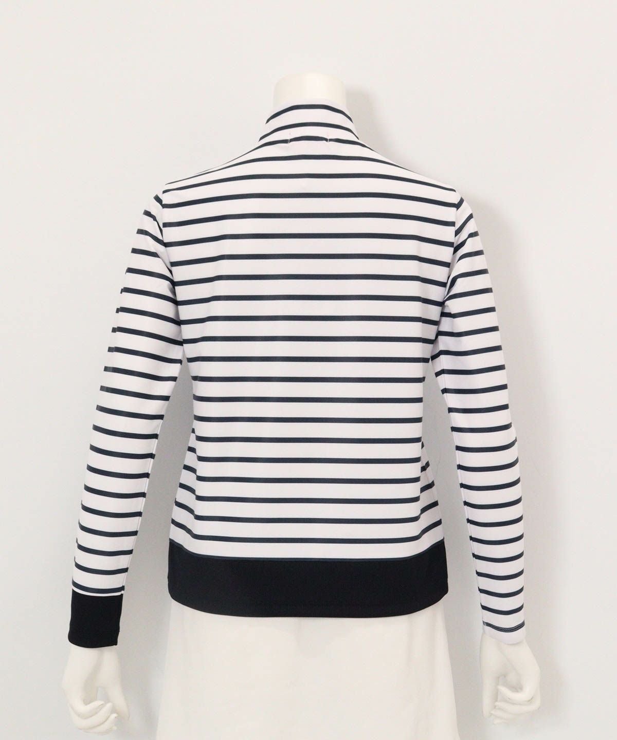 マリン釦ボーダープルオーバー後（ネイビー）