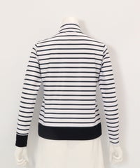 マリン釦ボーダープルオーバー後（ネイビー）