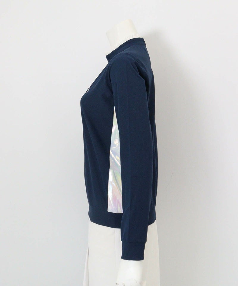 UV速乾フリル×オーロラ切替プルオーバー横（ネイビー）