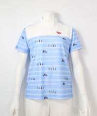 ピコボーダーUVジッププルオーバー(ブルー)前