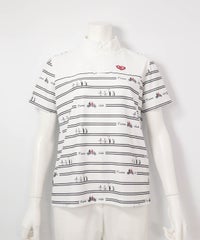 ピコボーダーUVジッププルオーバー(ホワイト×ブラック)前