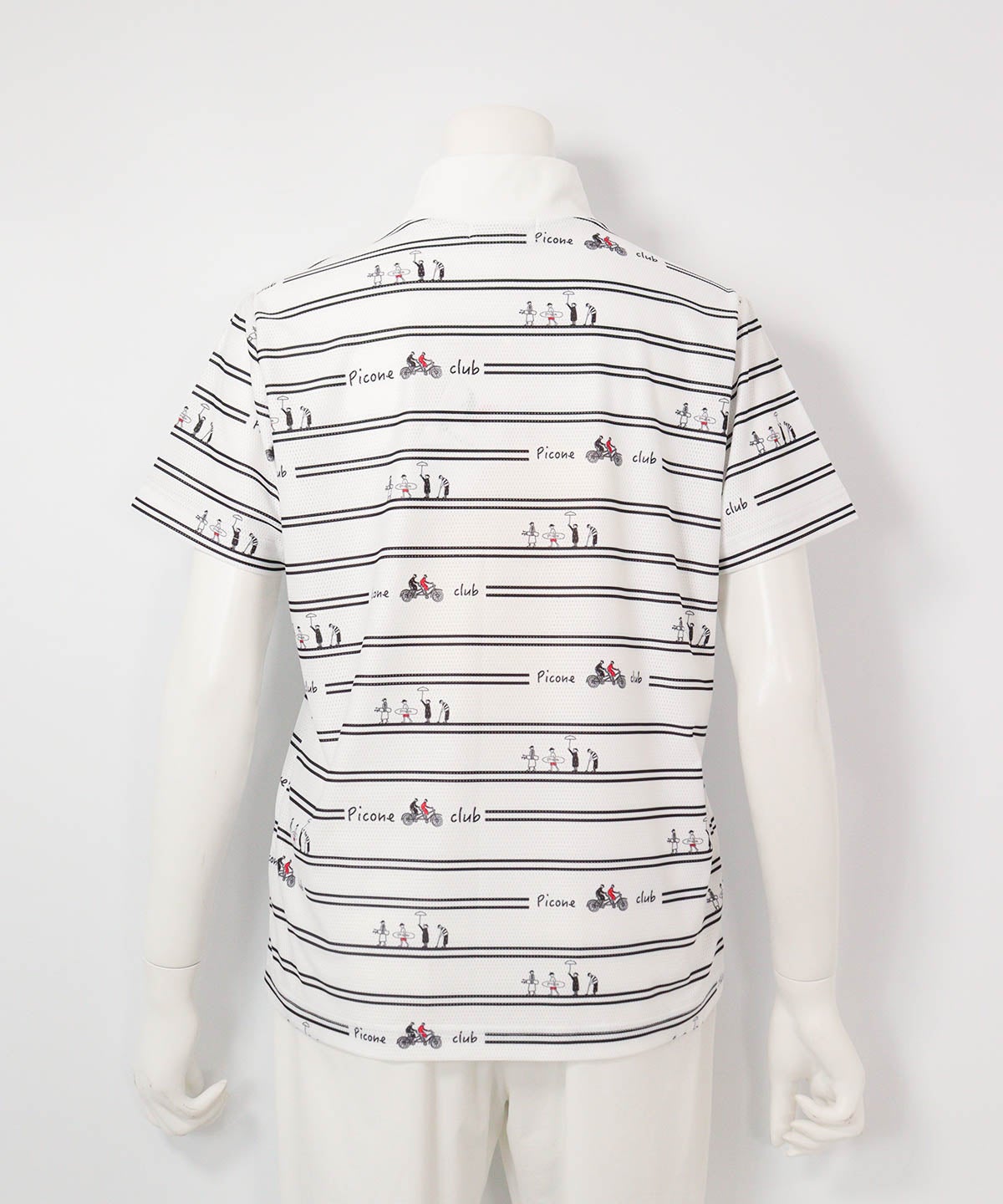 ピコボーダーUVジッププルオーバー(ホワイト×ブラック)後ろ