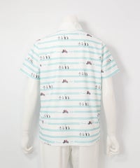 ピコボーダーUVジッププルオーバー(ホワイト×グリーン)後ろ