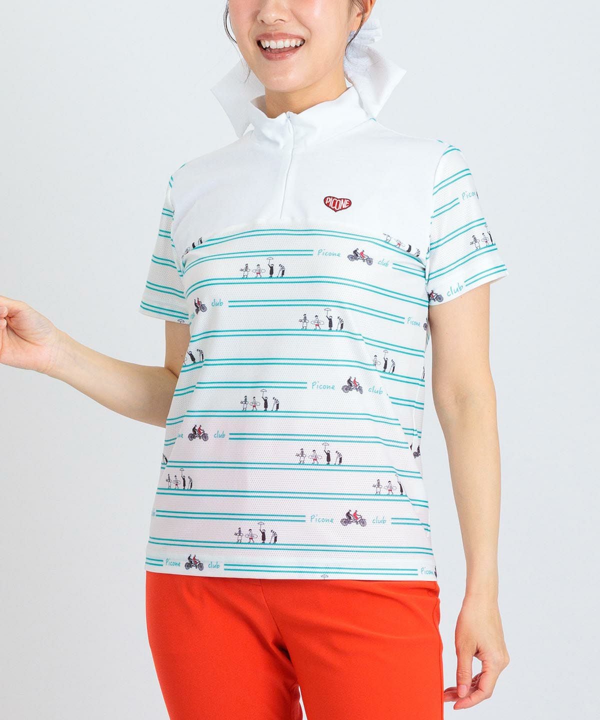 モデル着用画像(ホワイト×グリーン)