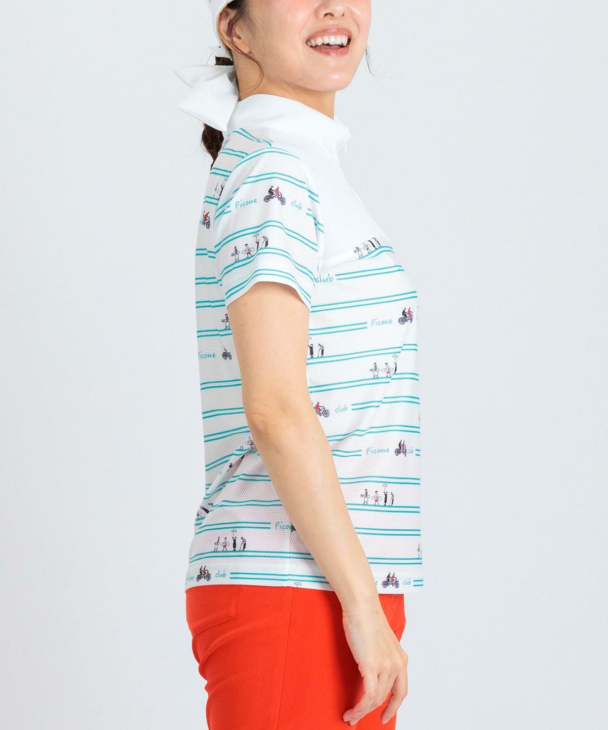 モデル着用画像(ホワイト×グリーン)