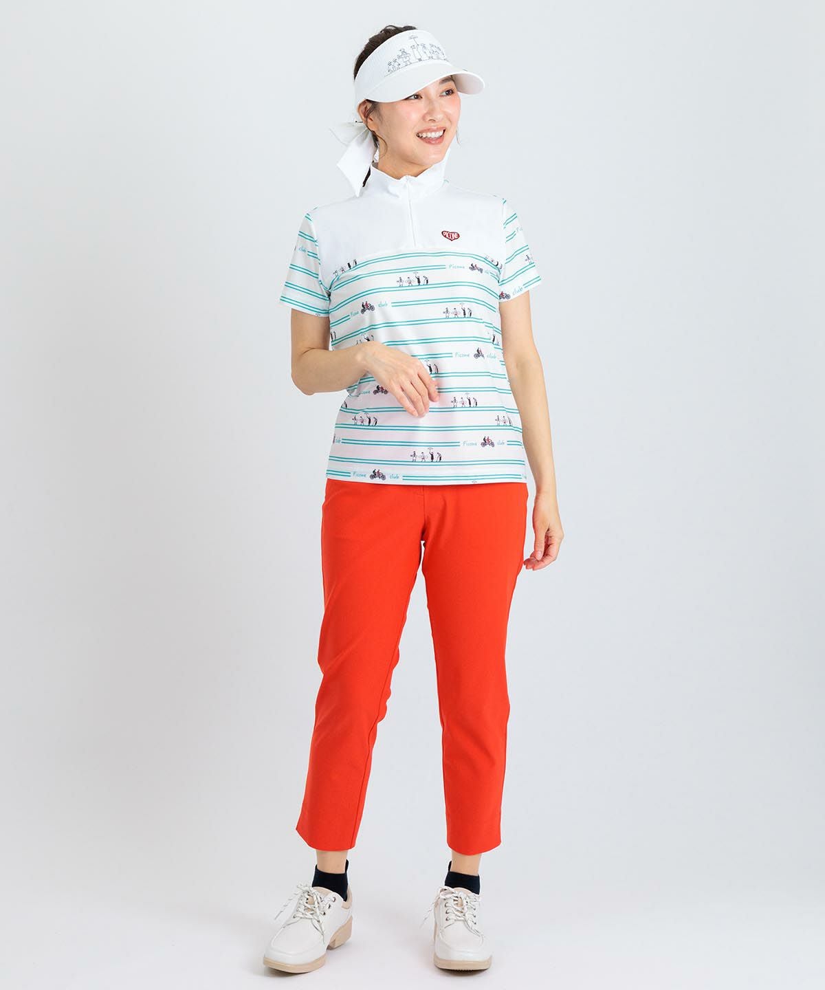 モデル着用画像(ホワイト×グリーン)