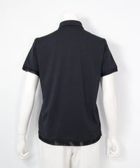 刺繍風プリントUV速乾ポロシャツ（ブラック）後ろ