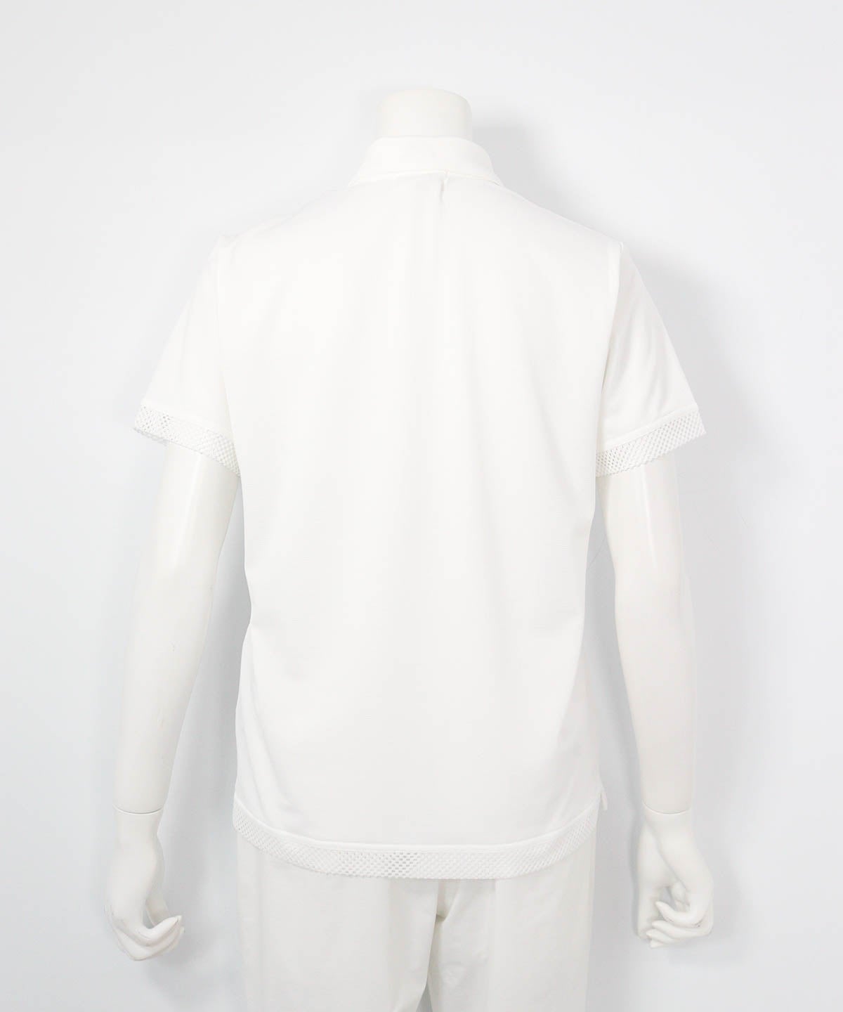 刺繍風プリントUV速乾ポロシャツ（ホワイト）後ろ