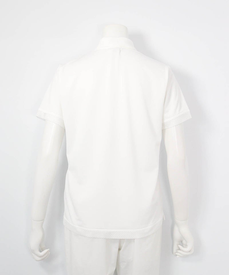 刺繍風プリントUV速乾ポロシャツ（ホワイト）後ろ