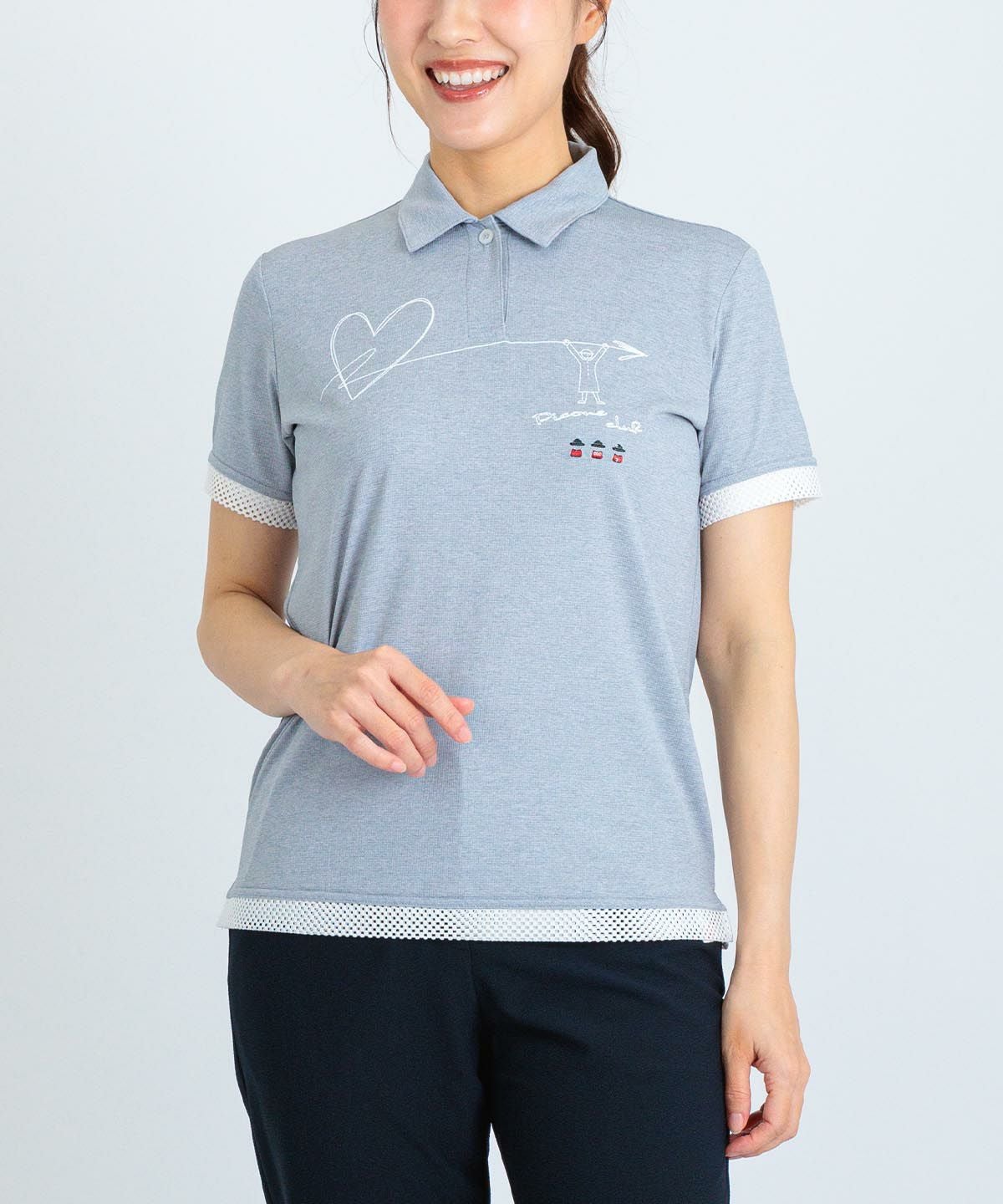 刺繍風プリントUV速乾ポロシャツ|ピッコーネクラブ - ゴルフウェアや