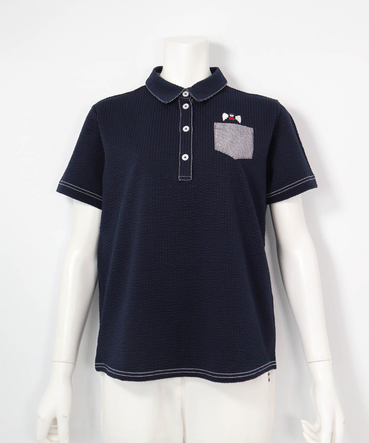 サッカー地速乾ポロシャツ(ネイビー)前
