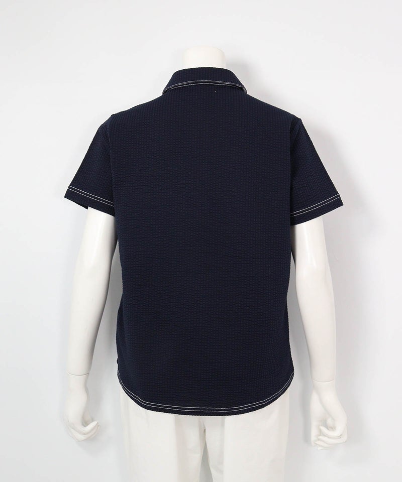 サッカー地速乾ポロシャツ(ネイビー)後ろ
