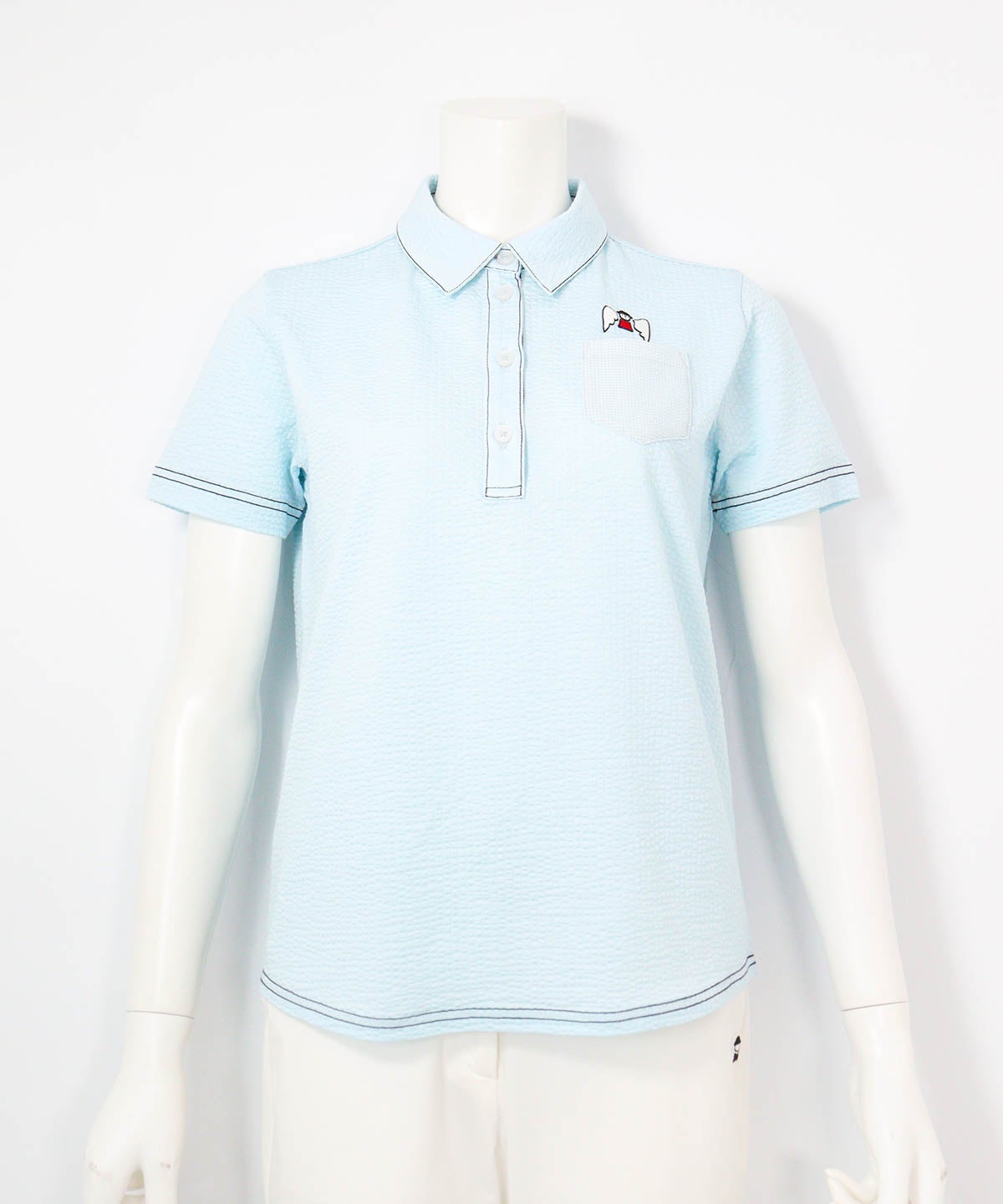 サッカー地速乾ポロシャツ(ライトブルー)前