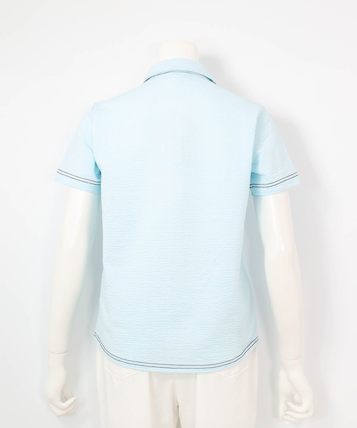 サッカー地速乾ポロシャツ(ライトブルー)後ろ