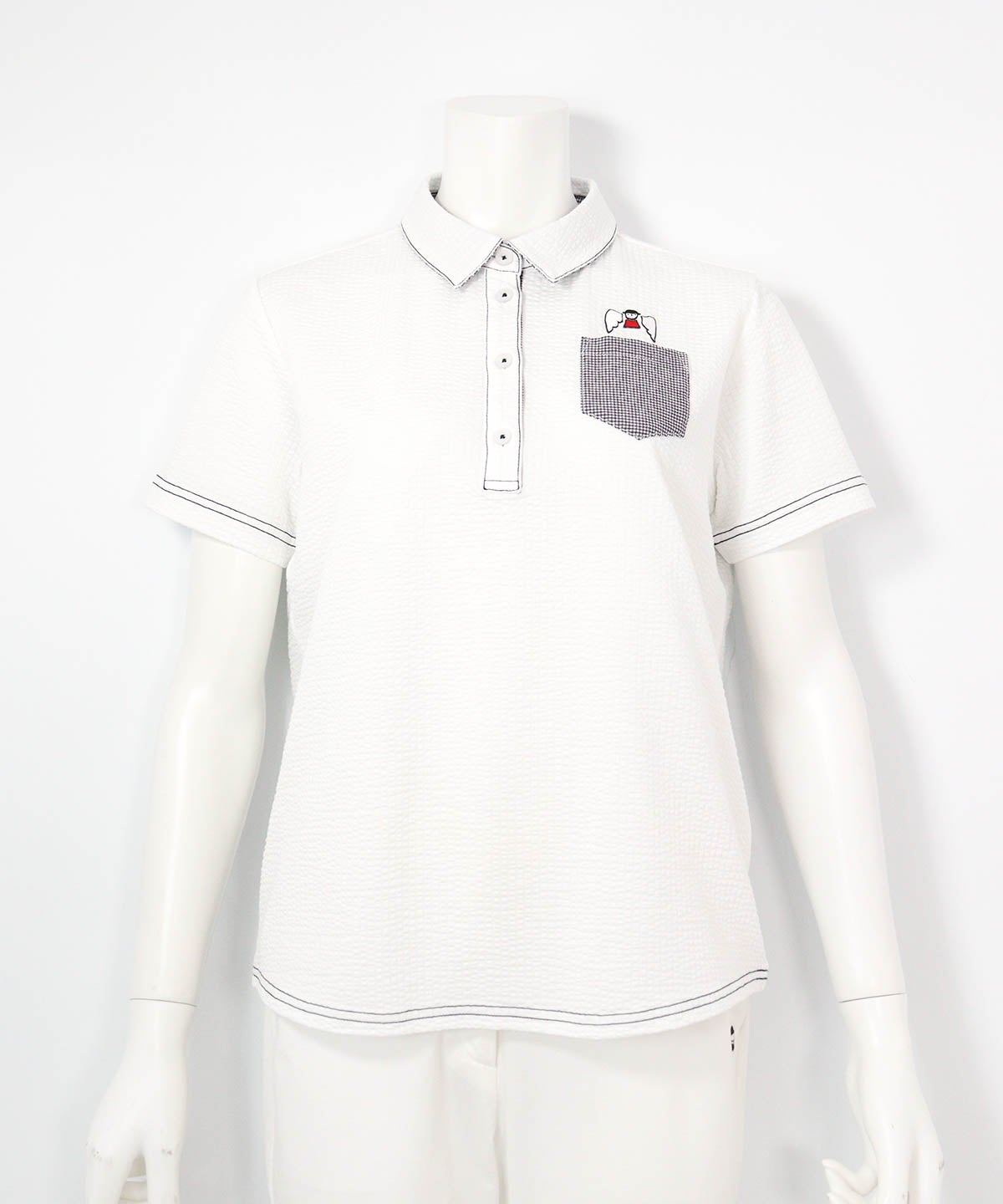 サッカー地速乾ポロシャツ(ホワイト)前