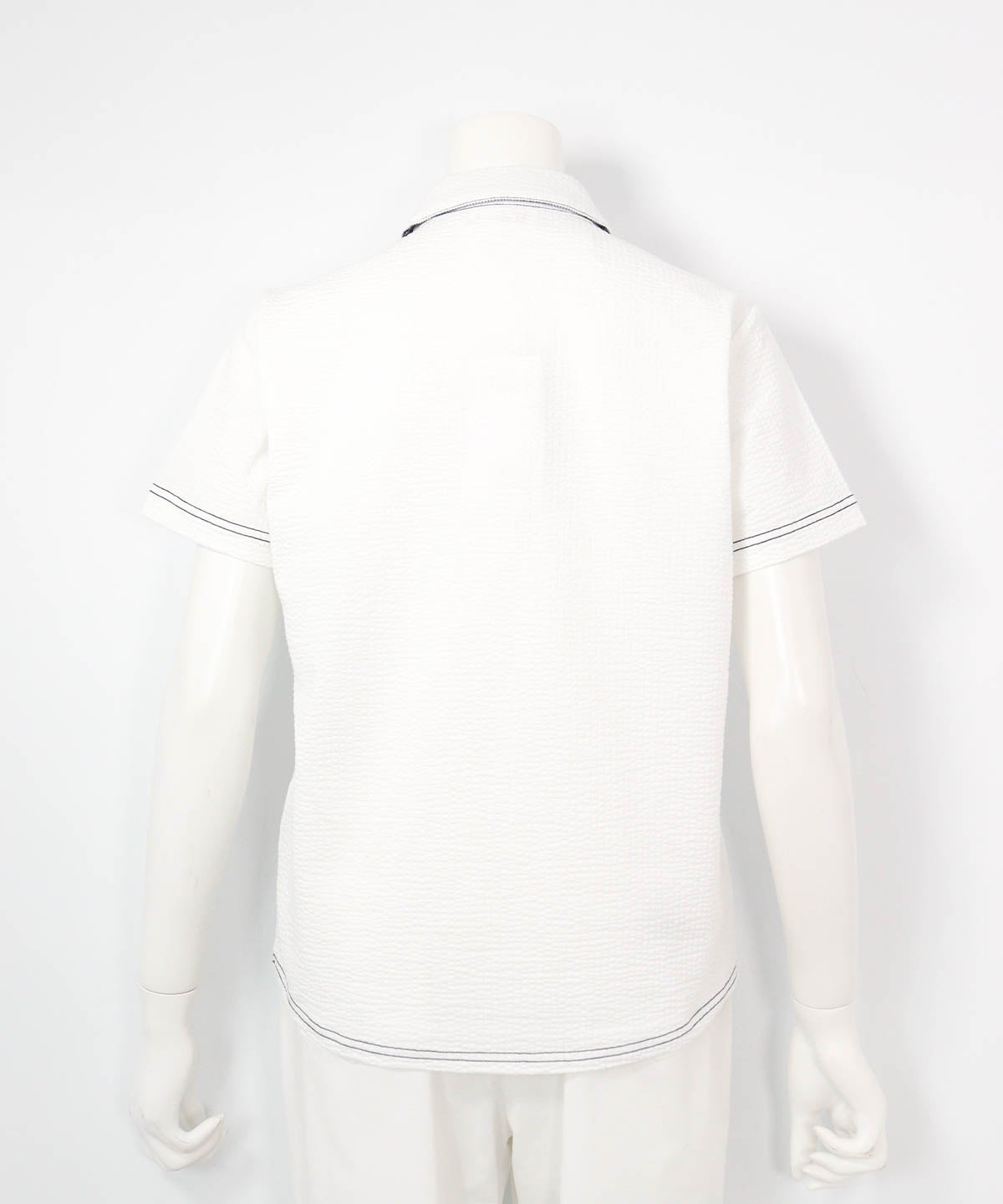 サッカー地速乾ポロシャツ(ホワイト)後ろ