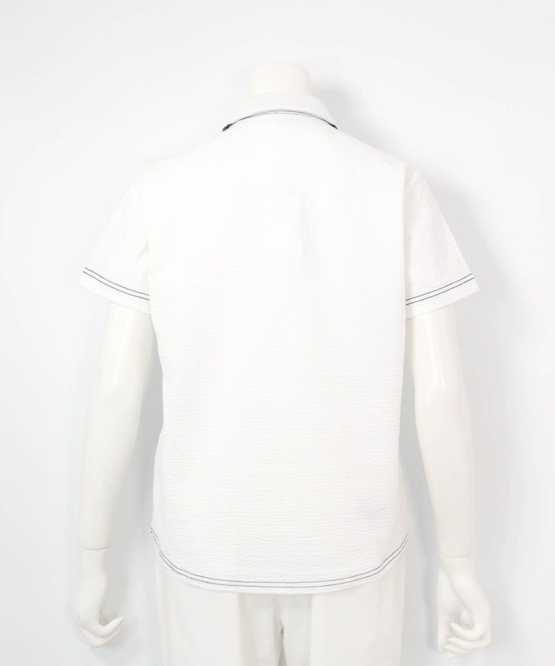 サッカー地速乾ポロシャツ(ホワイト)後ろ