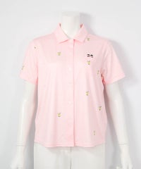 ドリンクドット柄UV速乾シャツ(ピンク)前