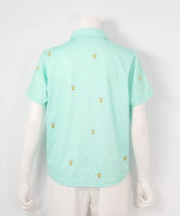 ドリンクドット柄UV速乾シャツ(ライトグリーン)後ろ