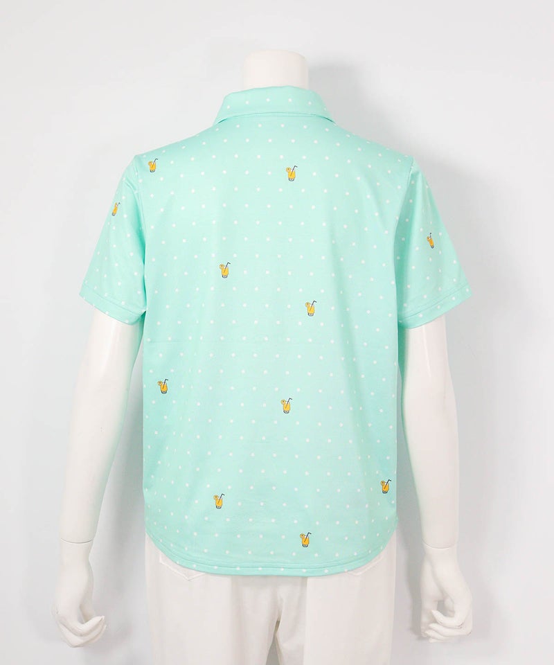 ドリンクドット柄UV速乾シャツ(ライトグリーン)後ろ