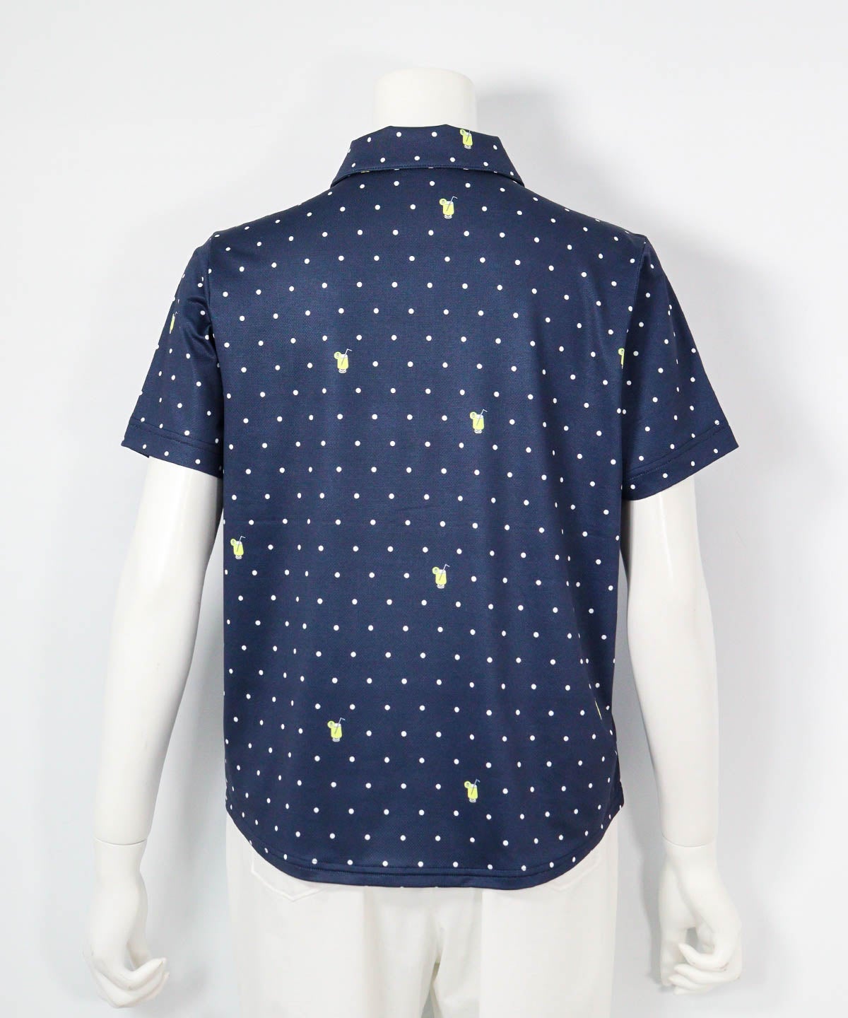 ドリンクドット柄UV速乾シャツ(ネイビー)後ろ