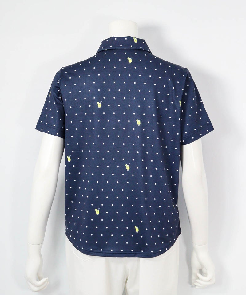 ドリンクドット柄UV速乾シャツ(ネイビー)後ろ