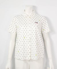 ドリンクドット柄UV速乾シャツ(ホワイト)前