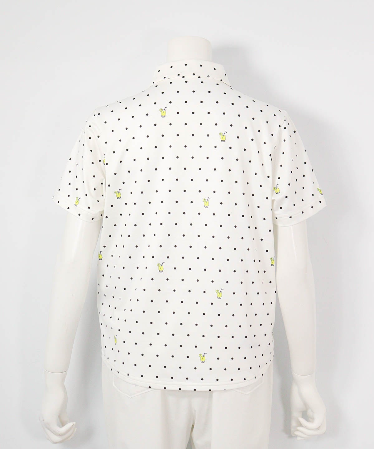 ドリンクドット柄UV速乾シャツ(ホワイト)後ろ