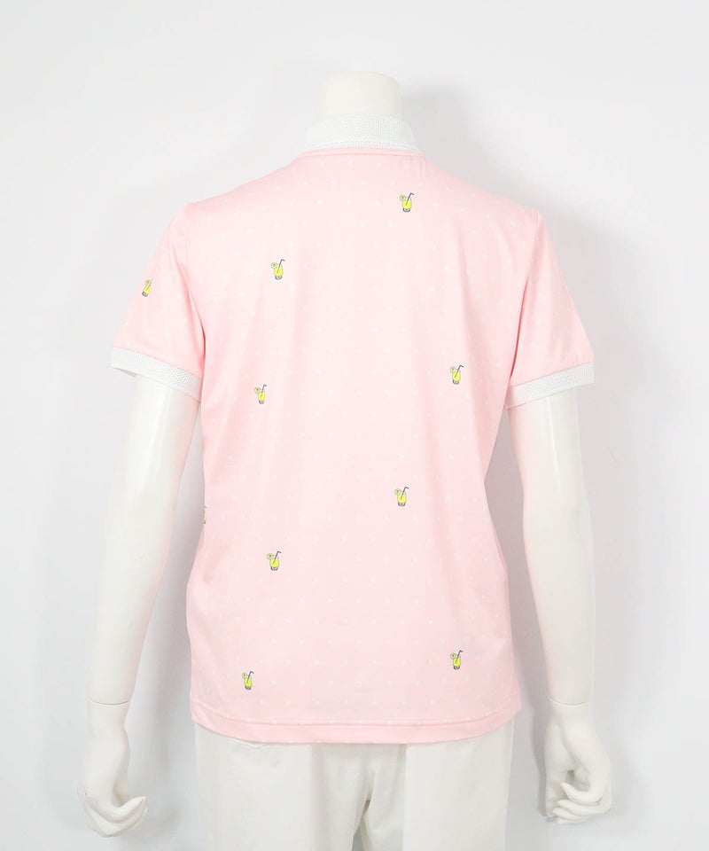 ドリンクドット柄UV速乾ポロシャツ(ピンク)後ろ