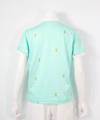 ドリンクドット柄UV速乾ポロシャツ(ライトグリーン)後ろ