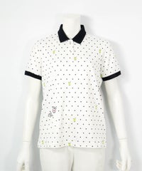 ドリンクドット柄UV速乾ポロシャツ(ホワイト)前