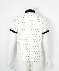 ドリンクドット柄UV速乾ポロシャツ(ホワイト)後ろ