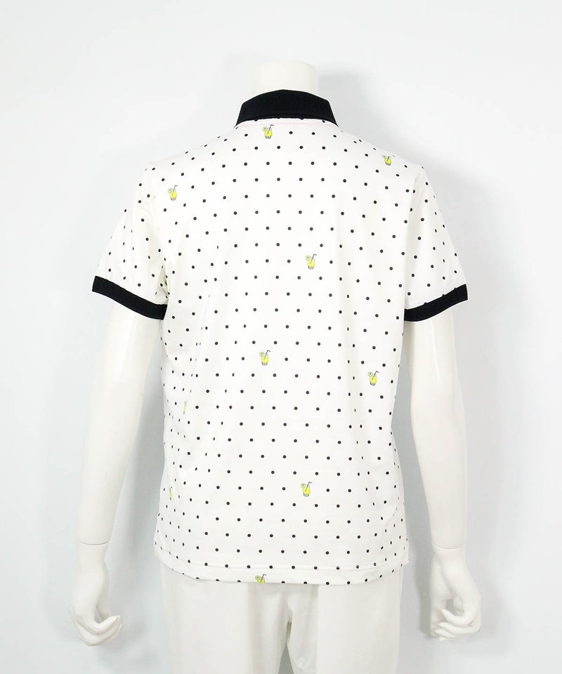 ドリンクドット柄UV速乾ポロシャツ(ホワイト)後ろ