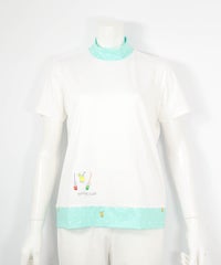 ドット切替UV速乾プルオーバー(ホワイト×グリーン)前