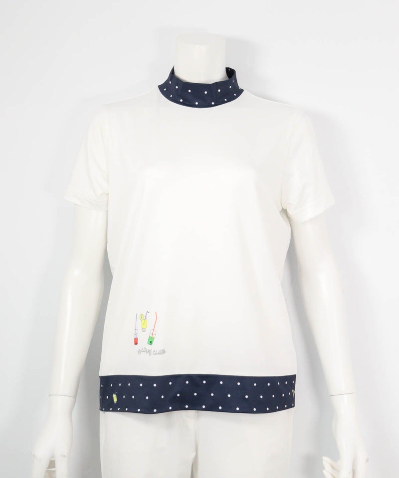 ドット切替UV速乾プルオーバー(ホワイト×ネイビー)前