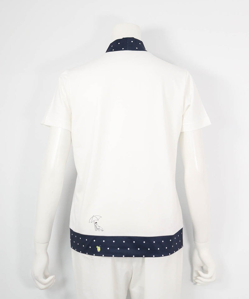 ドット切替UV速乾プルオーバー(ホワイト×ネイビー)後ろ