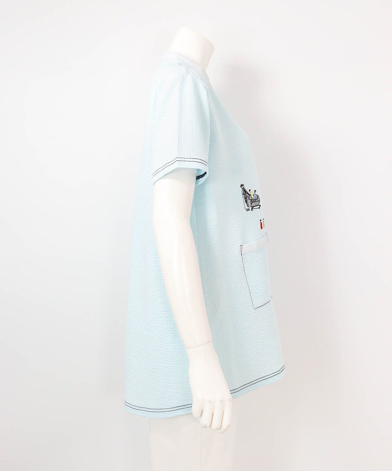 サッカー地速乾チュニック(ライトブルー)横