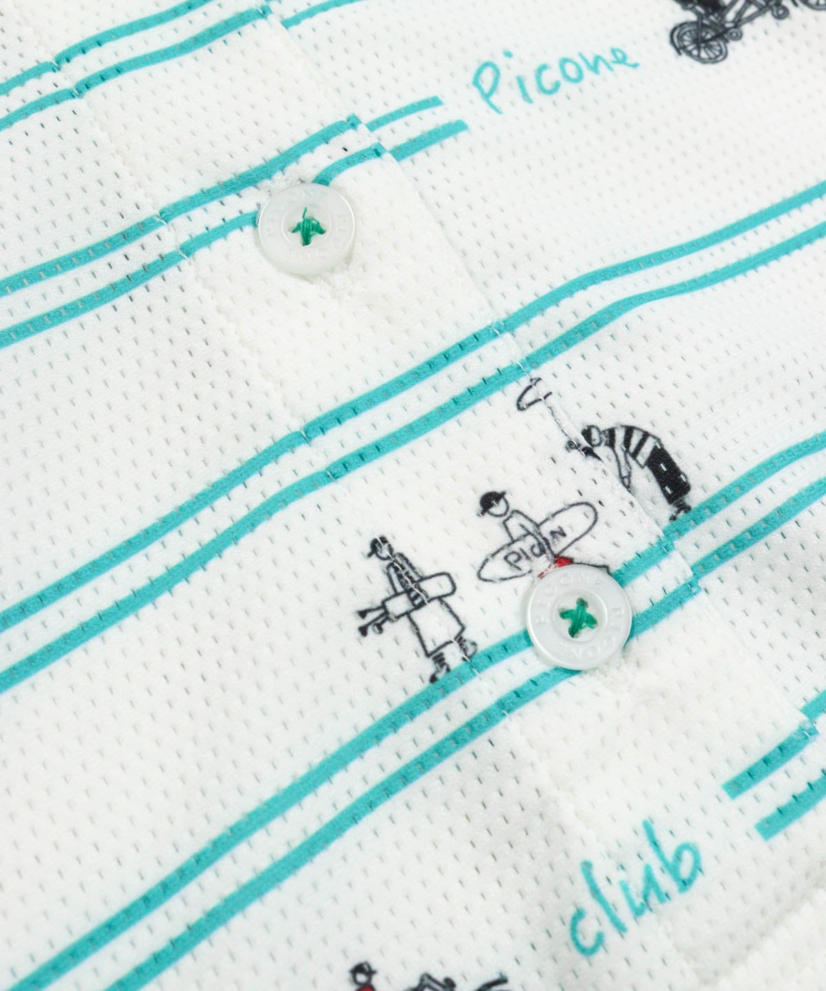 ボタン(ホワイト×グリーン)